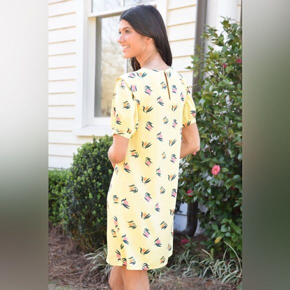 COMPANIA FANTASTICA ESTAMPADO NWT  MEDIUM JUST PEACHY PINK AND ORANGE DRESS - Picture 6 of 15